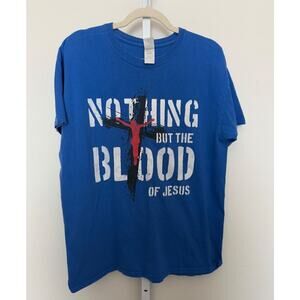 Vintage Jesus T-Shirt Nothing But the Blood of Jesus Mens Size L Christian Y2K